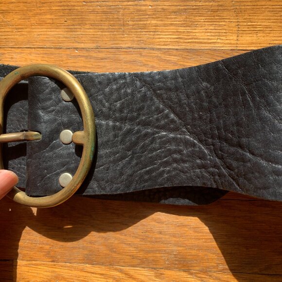 Vintage Bohemian Black Leather Boho Belt Effortless Style Free People main image 4
